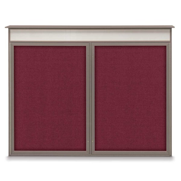 United Visual Products Single Door Enclosed Indoor Letterboard UV1124SD4824-BRONZE-WHITE - main